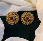 Ruby with Emerald Nakshi Earring - NE022